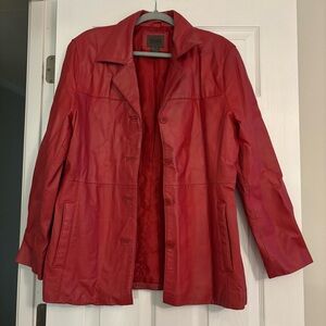 JohnPaulRichard Vibrant Red Leather Jacket